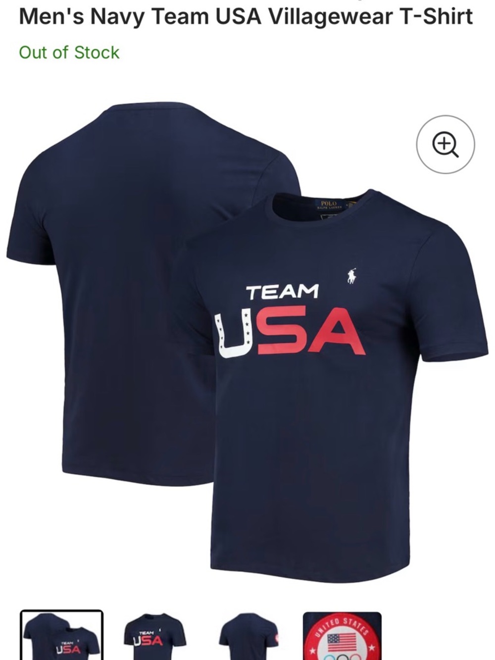 Polo by Ralph Lauren Navy 'Team USA' Graphic Short Sleeve Tee